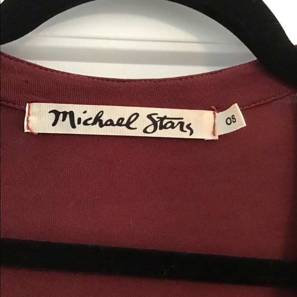 Michael Stars dark red crossover top - Picture 2 of 2